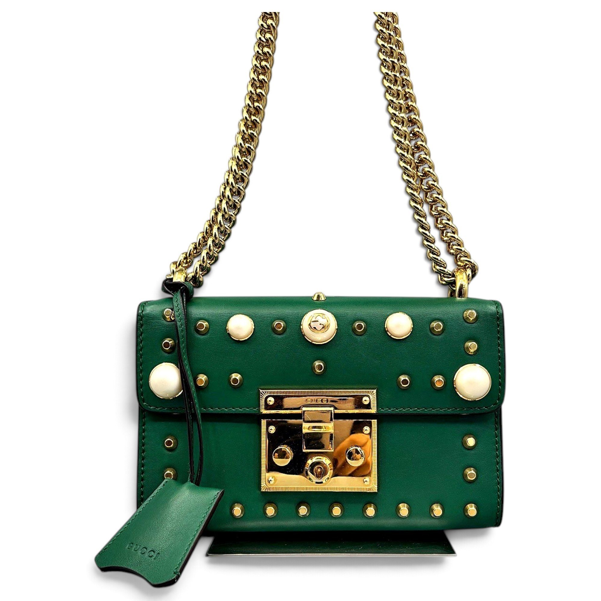 Padlock leather handbag