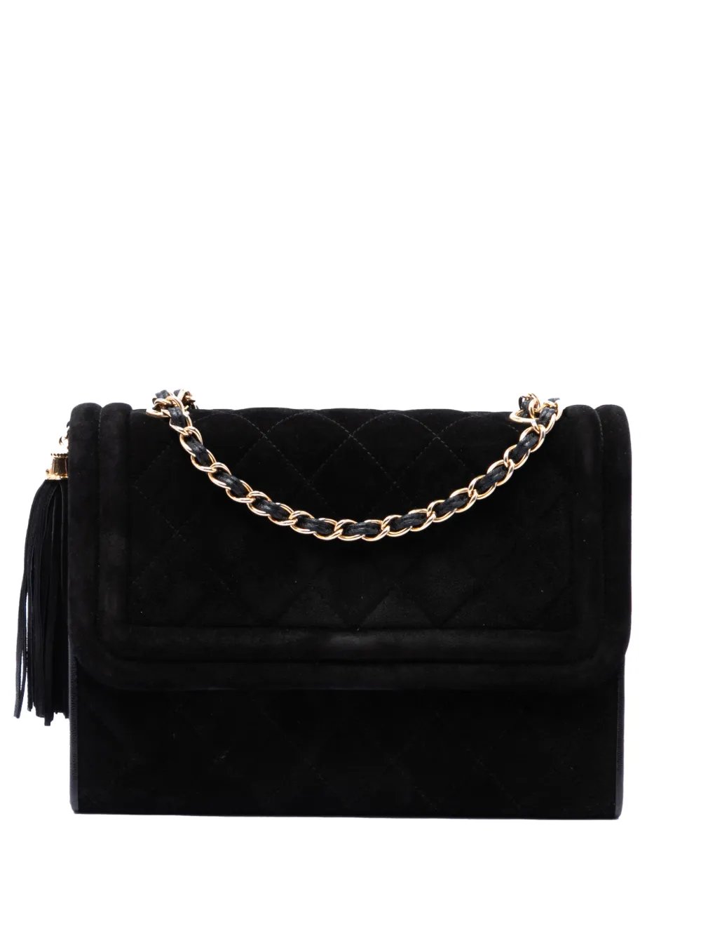 1989-1991 Quilted Suede Tassel Flap crossbody bag