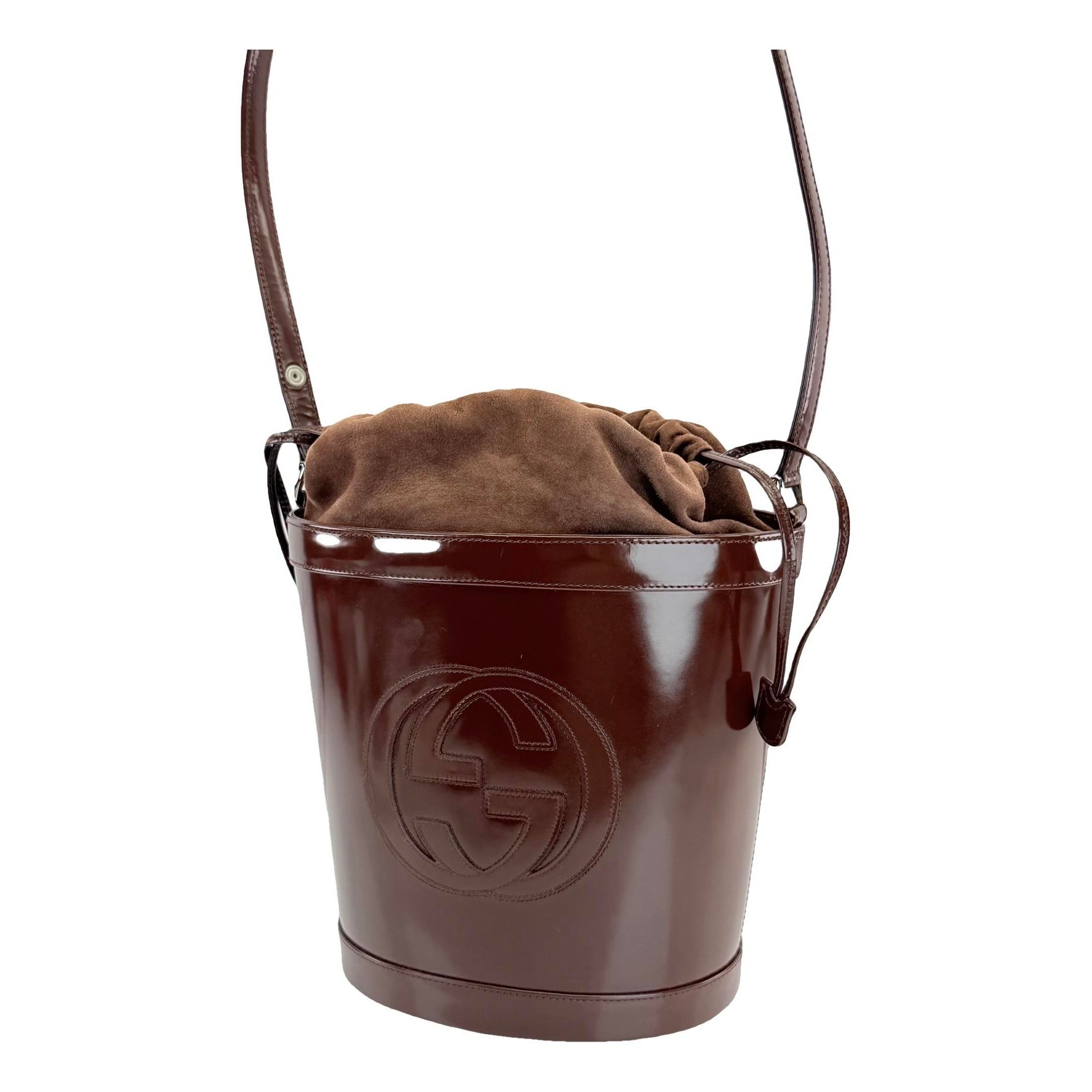 Patent leather handbag