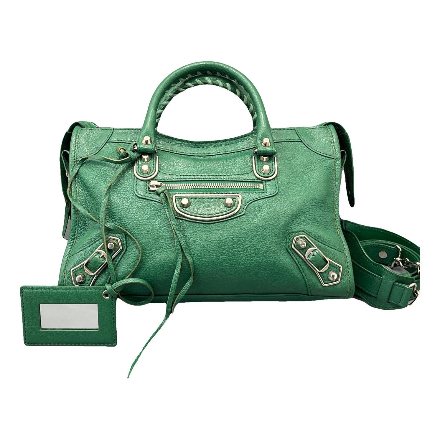 City leather handbag