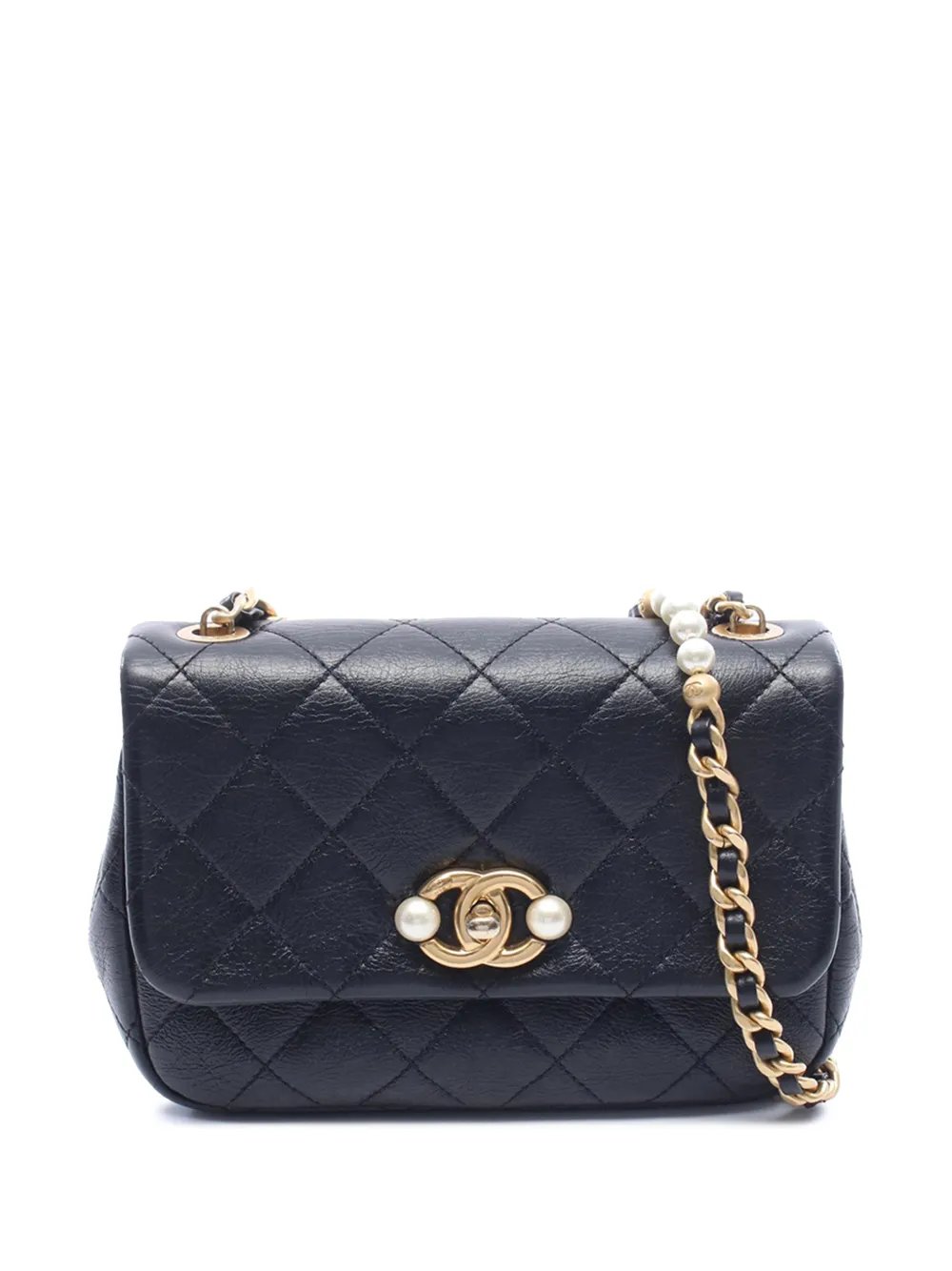 2021-2026 Mini Glazed Calfskin Pearl Side Flap crossbody bag