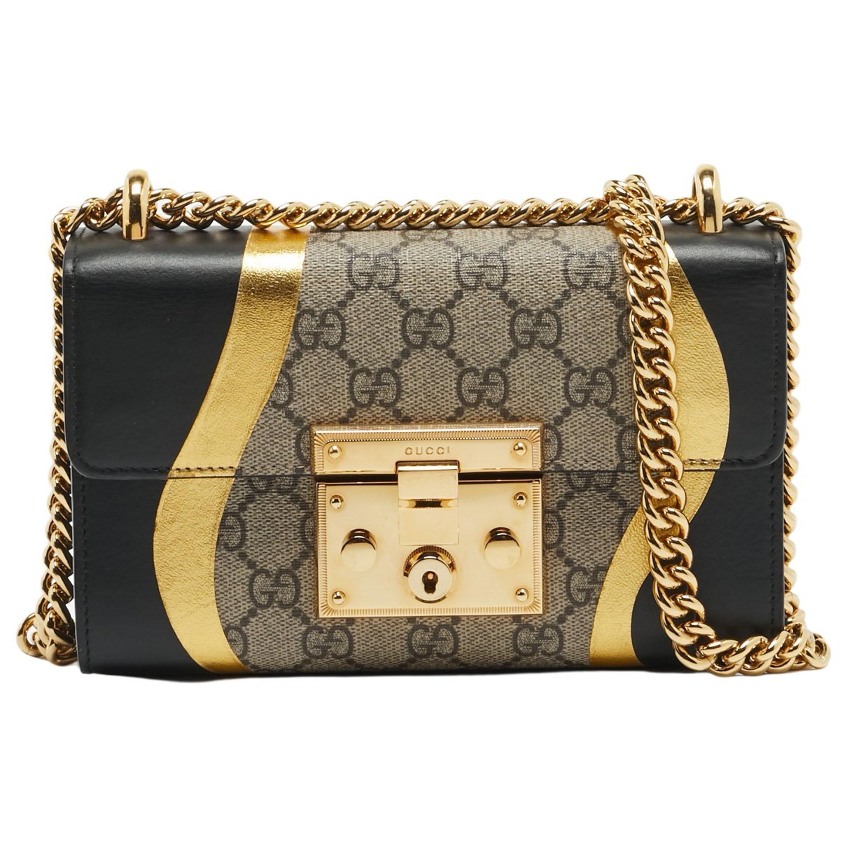 Padlock leather handbag