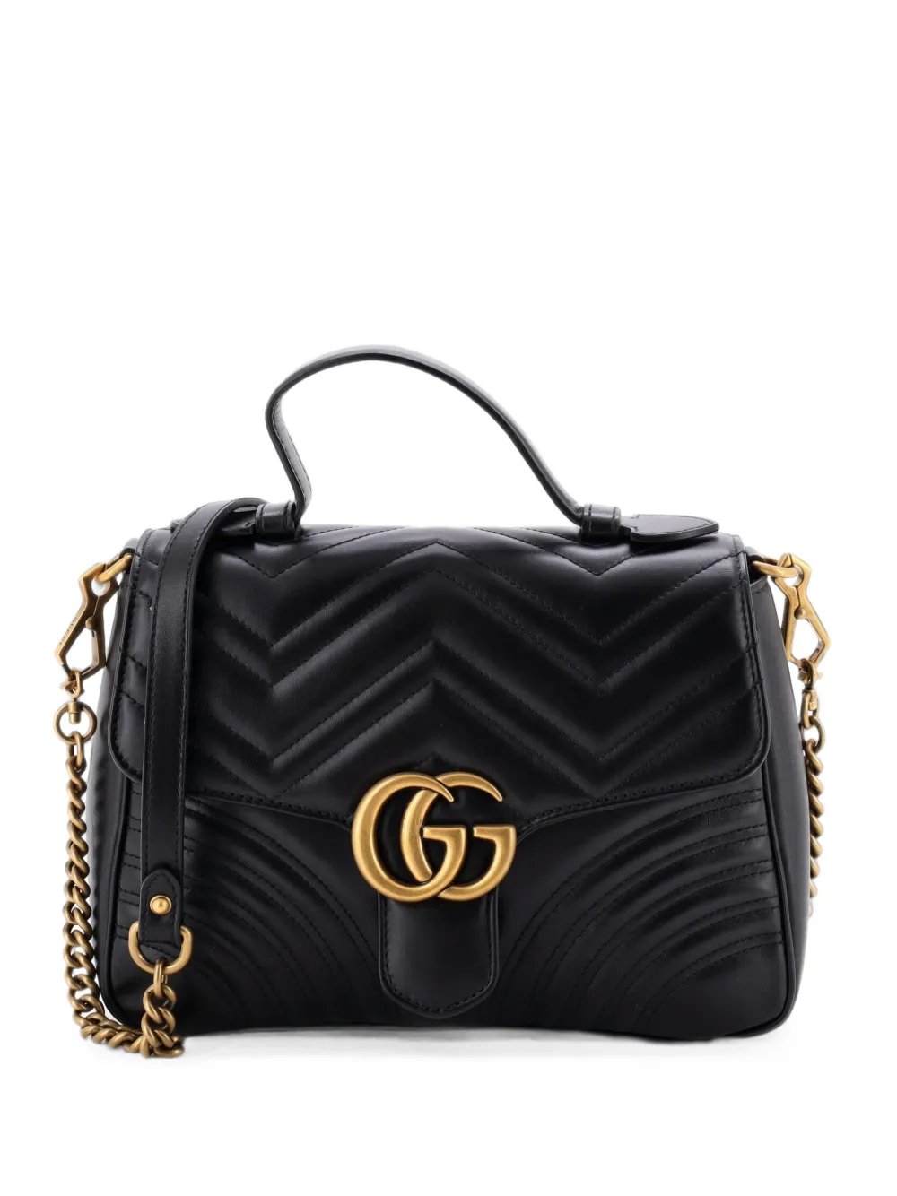 GG Marmont Top Handle Flap Bag Matelasse Leather Small satchel