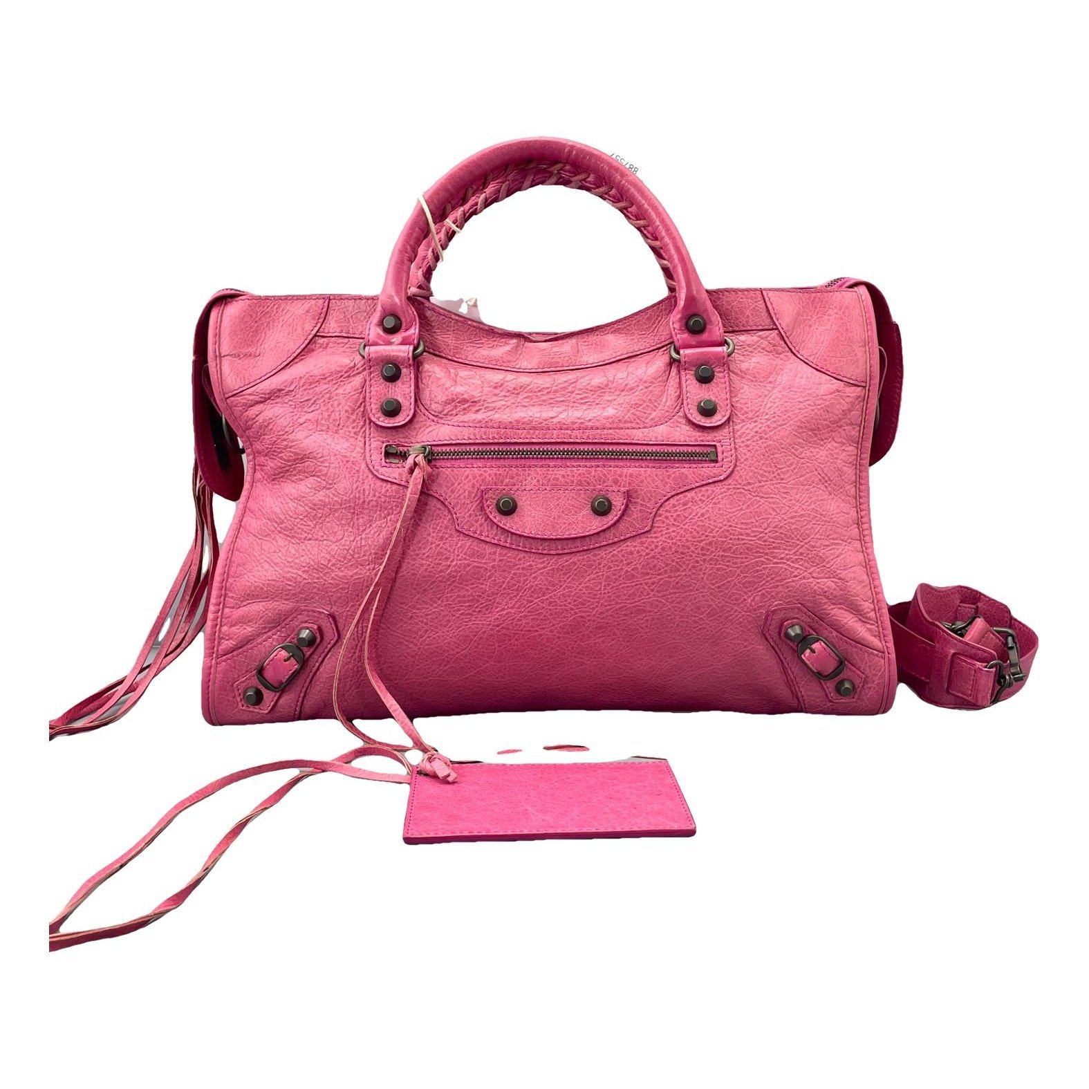 City leather handbag