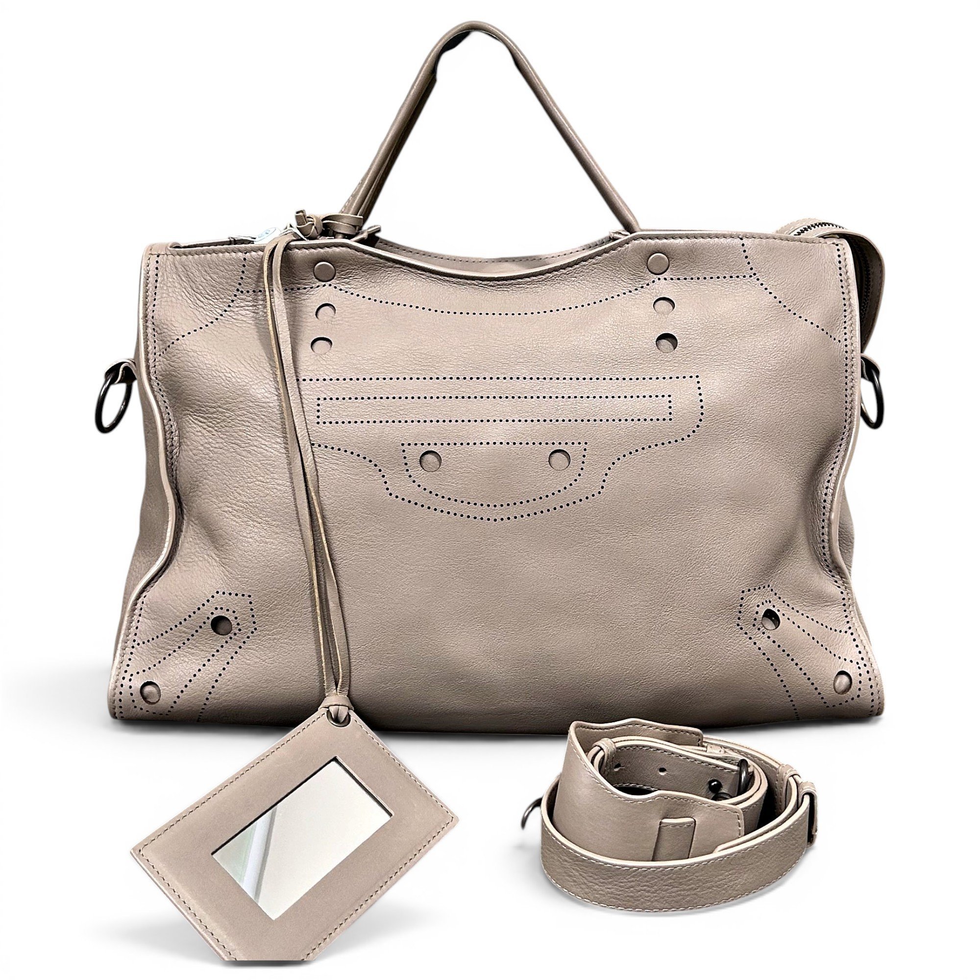 City leather handbag