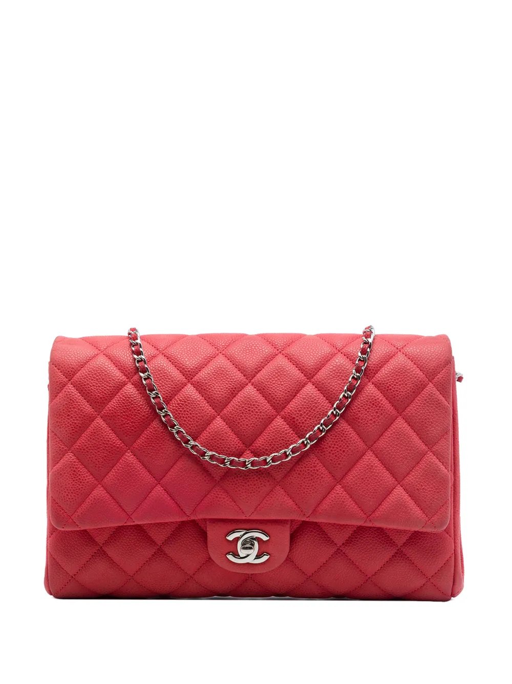 2012-2013 CC Quilted Caviar Flap Clutch with Chain shoulder bag