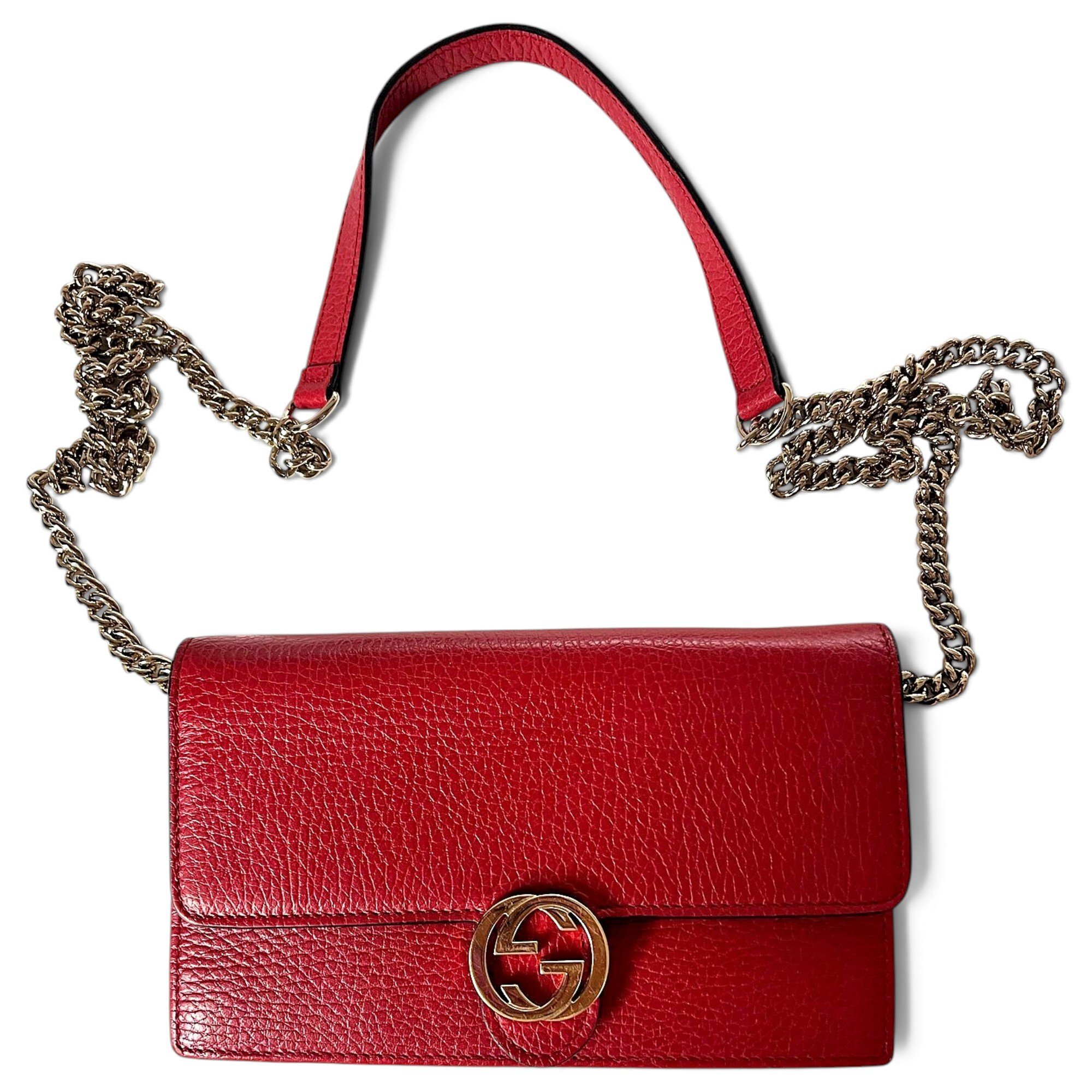 Interlocking leather crossbody bag