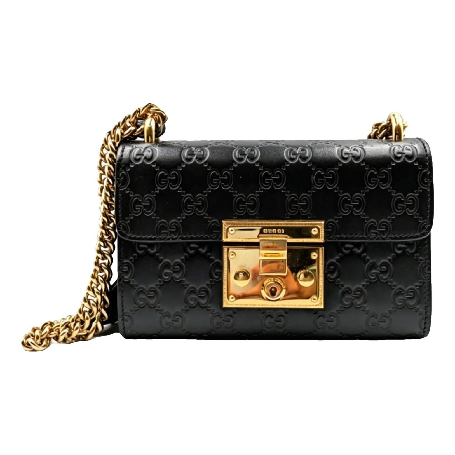 Padlock leather handbag