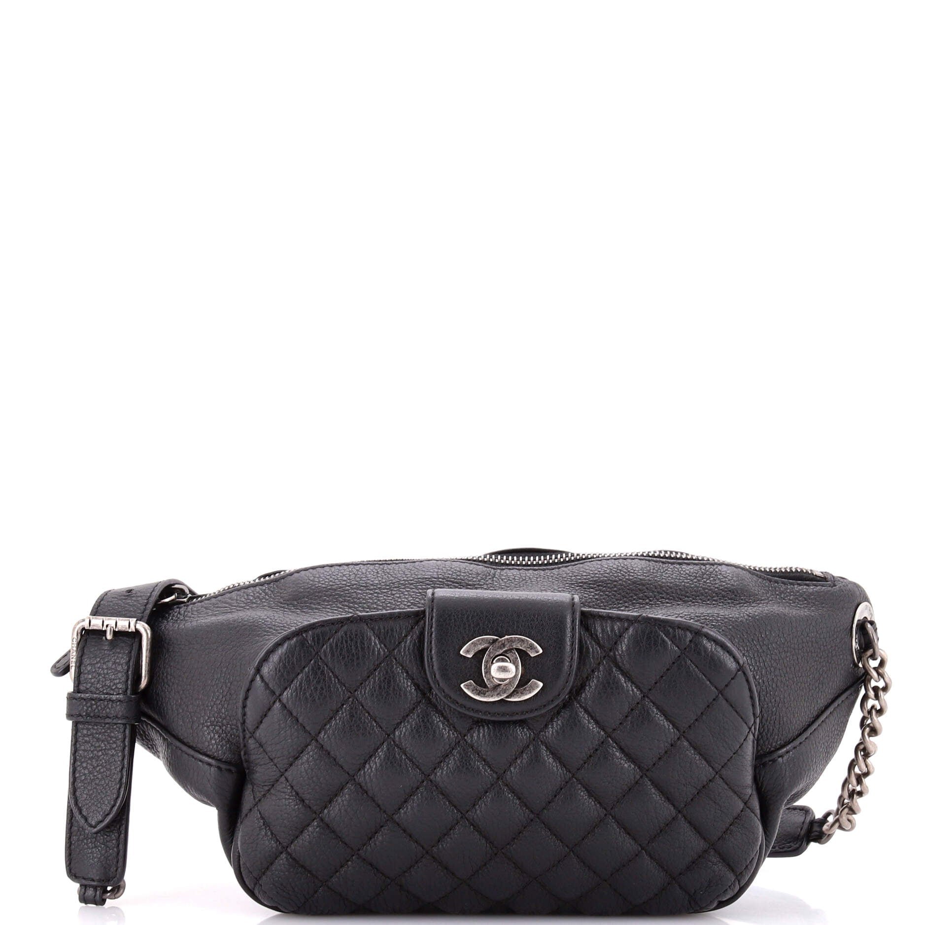 Casual Rock Waist Bag Quilted Calfskin