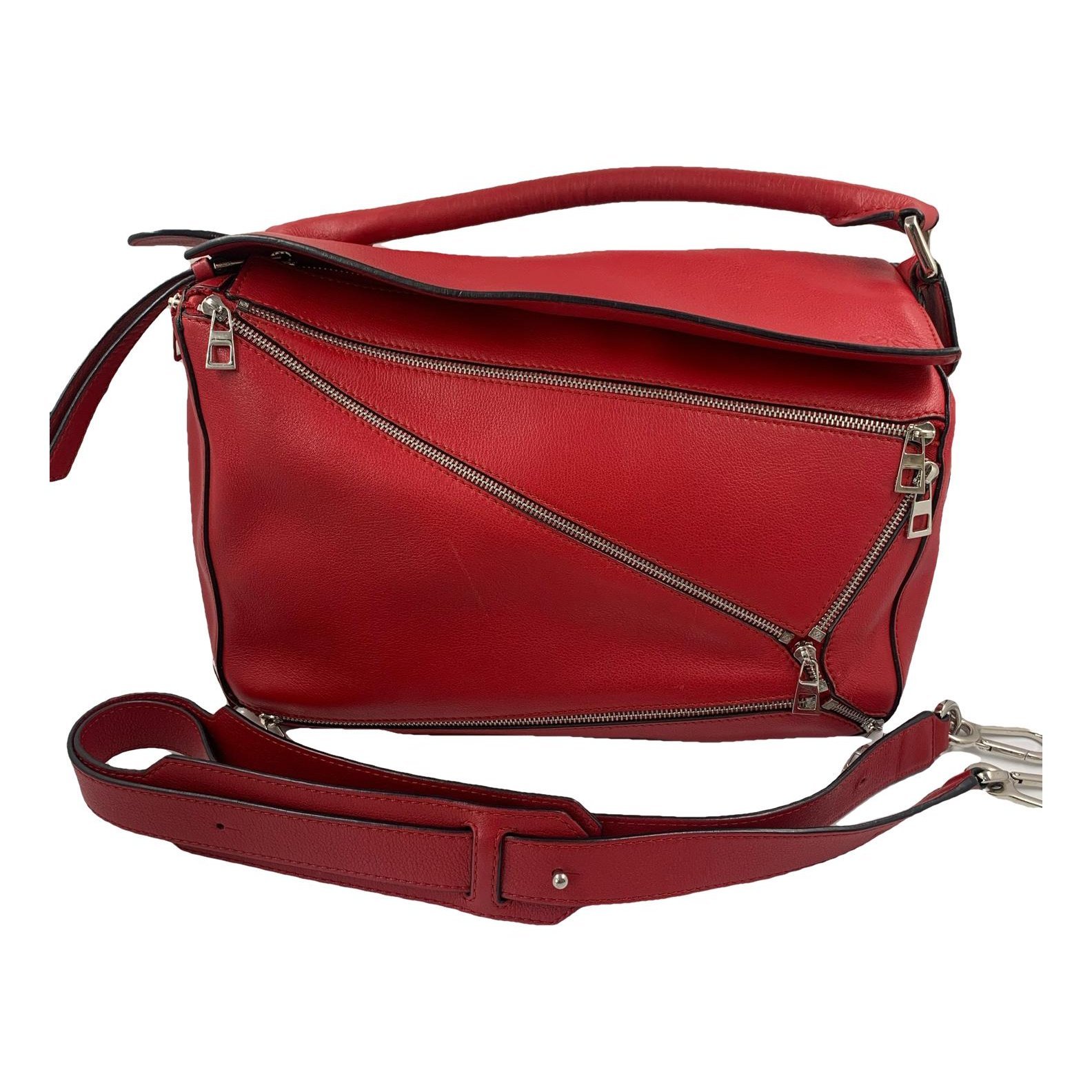 Puzzle leather handbag
