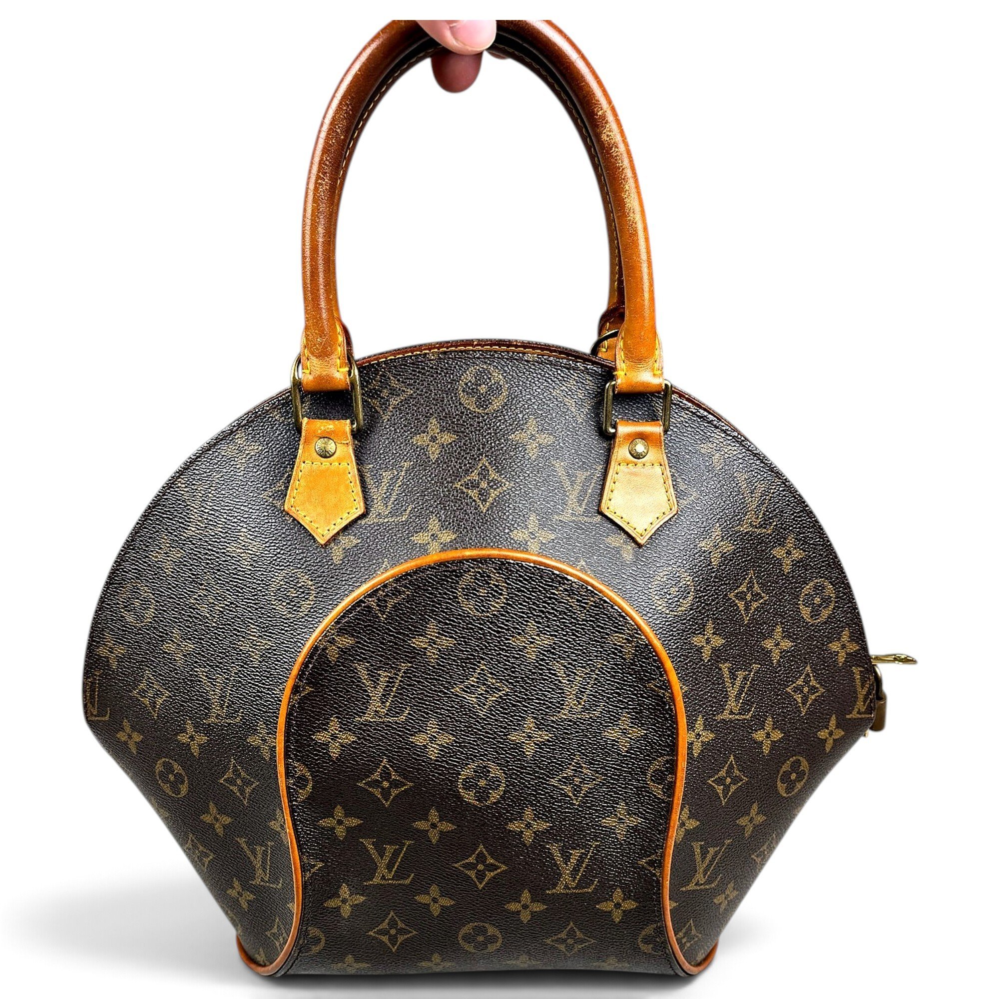 Ellipse leather handbag