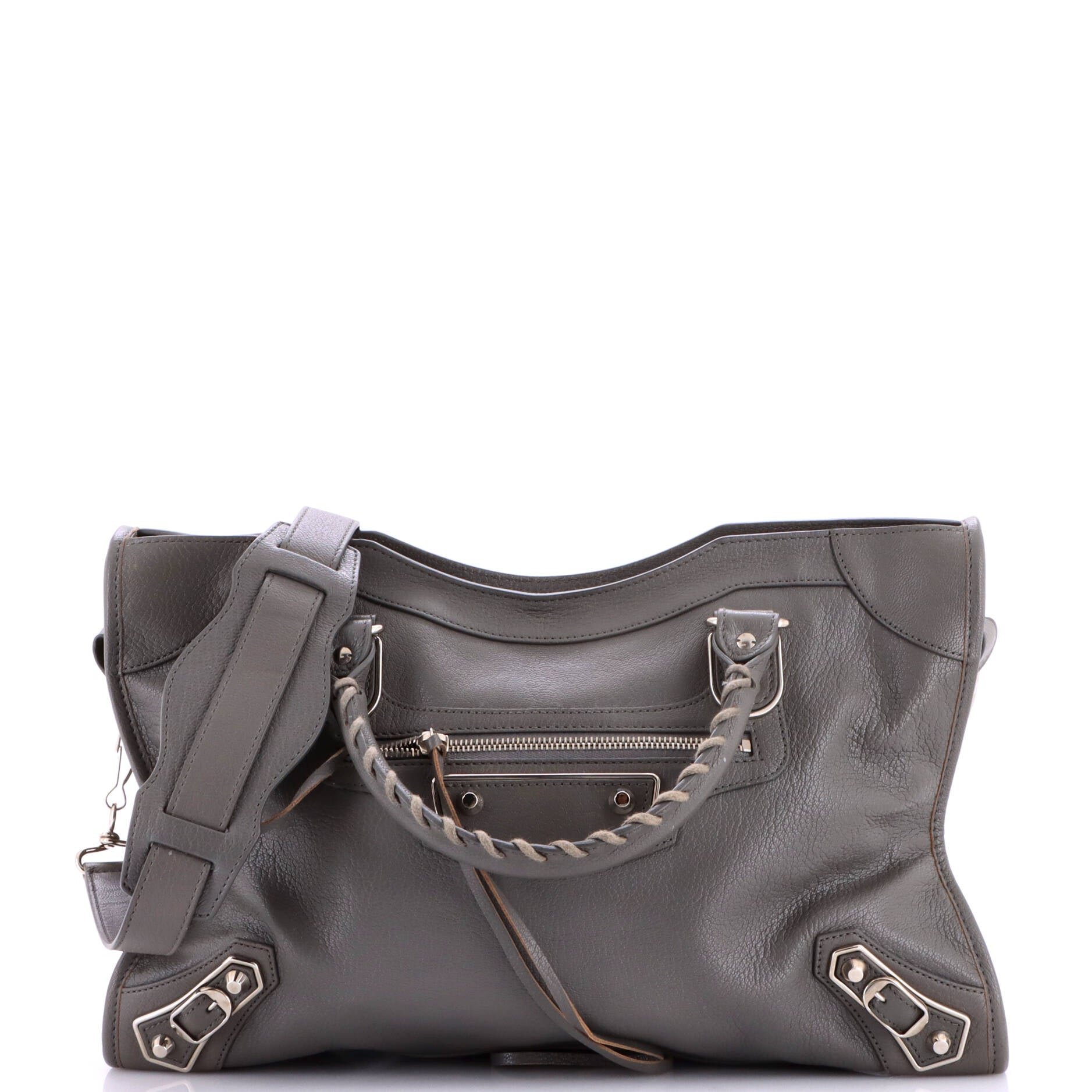 City Classic Metallic Edge Bag Leather Medium