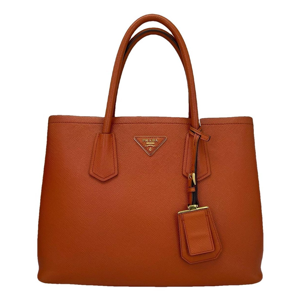 Double leather handbag