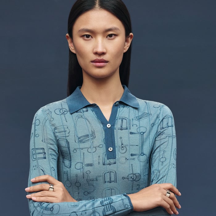 Bleu Adriatique "Cahier Du Colporteur" Cardigan