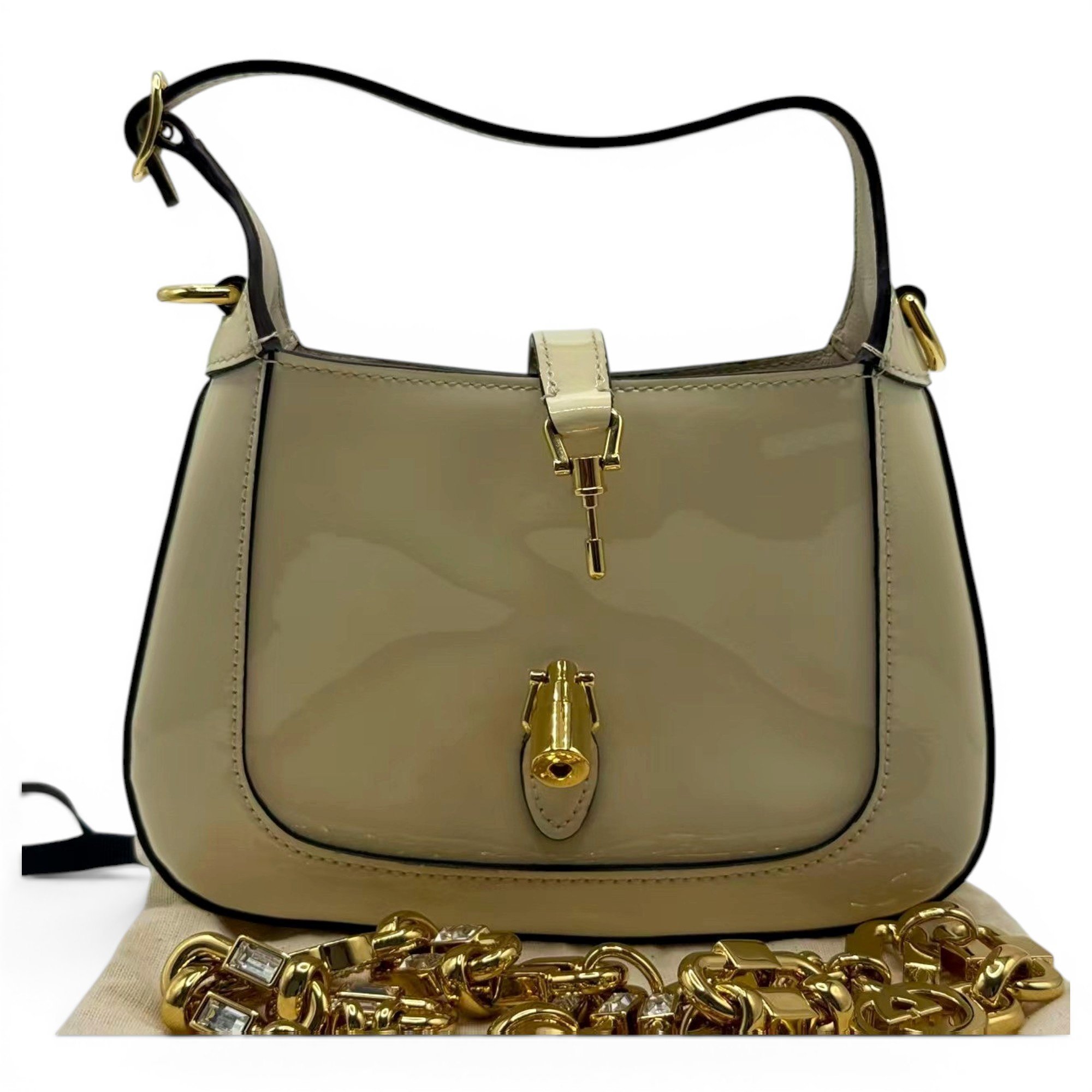 Jackie Notte patent leather handbag