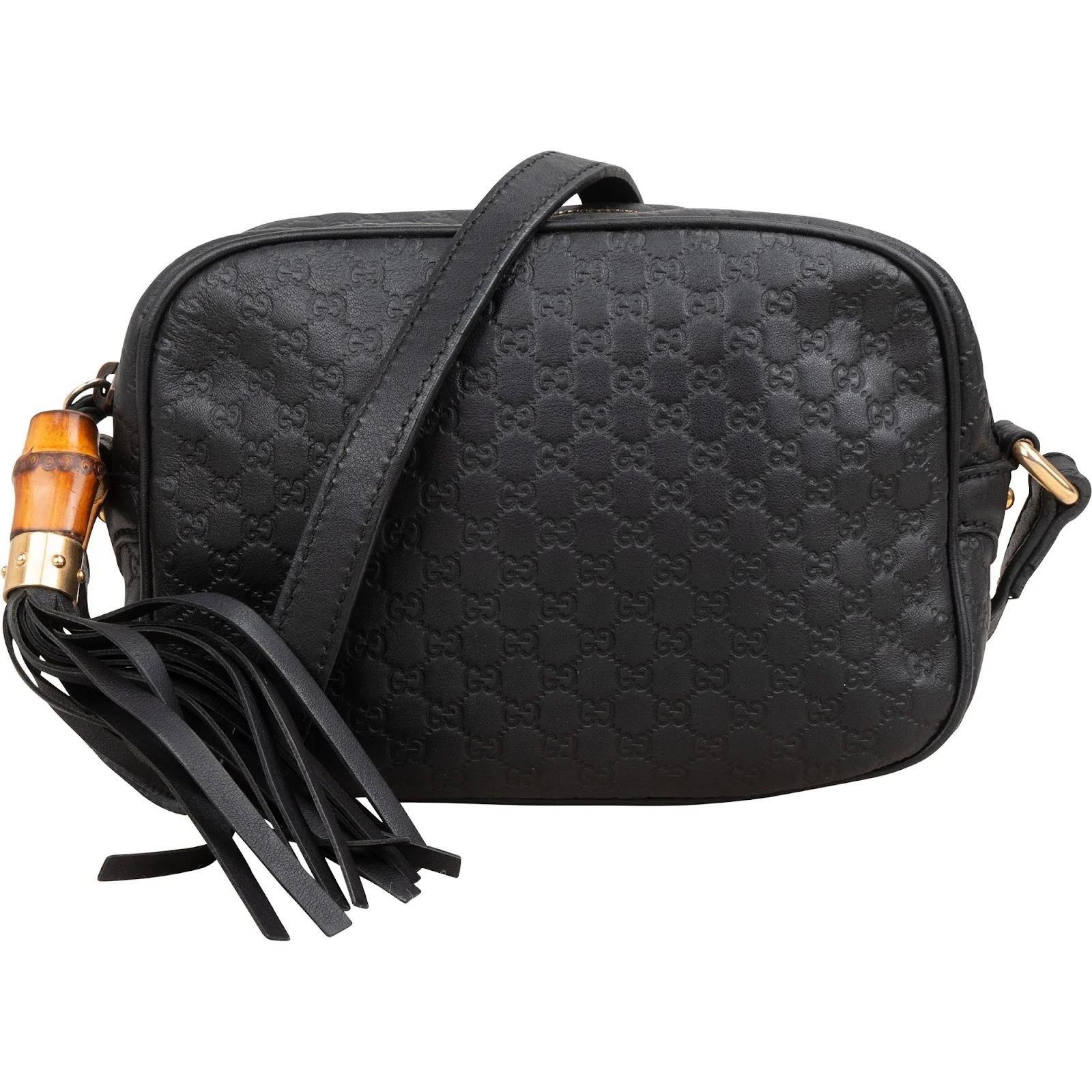 Bamboo leather crossbody bag