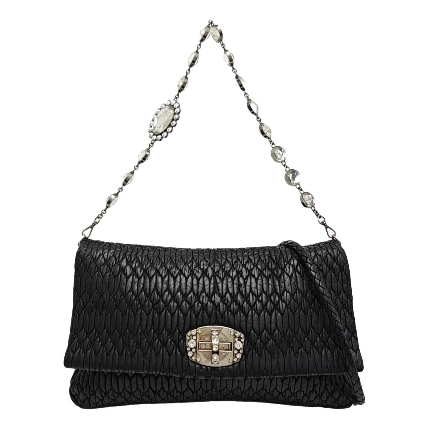 Miu Crystal leather handbag