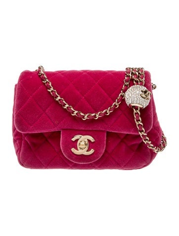 Mini Velvet Pearl Crush Flap Bag