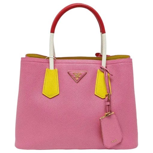 Double leather handbag