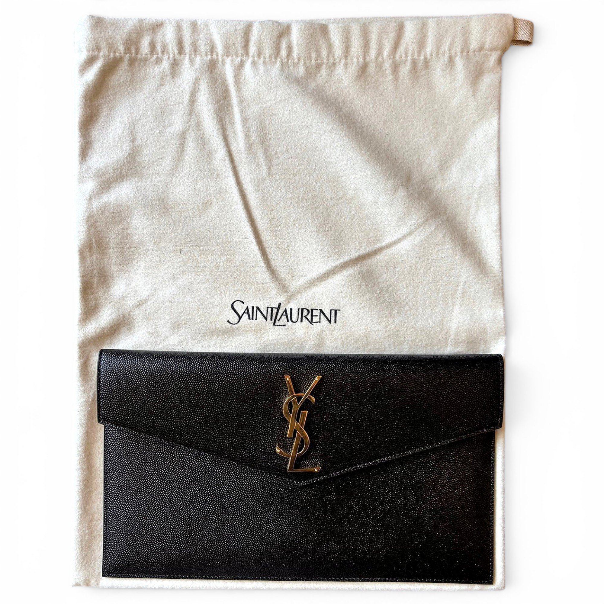 Leather clutch bag