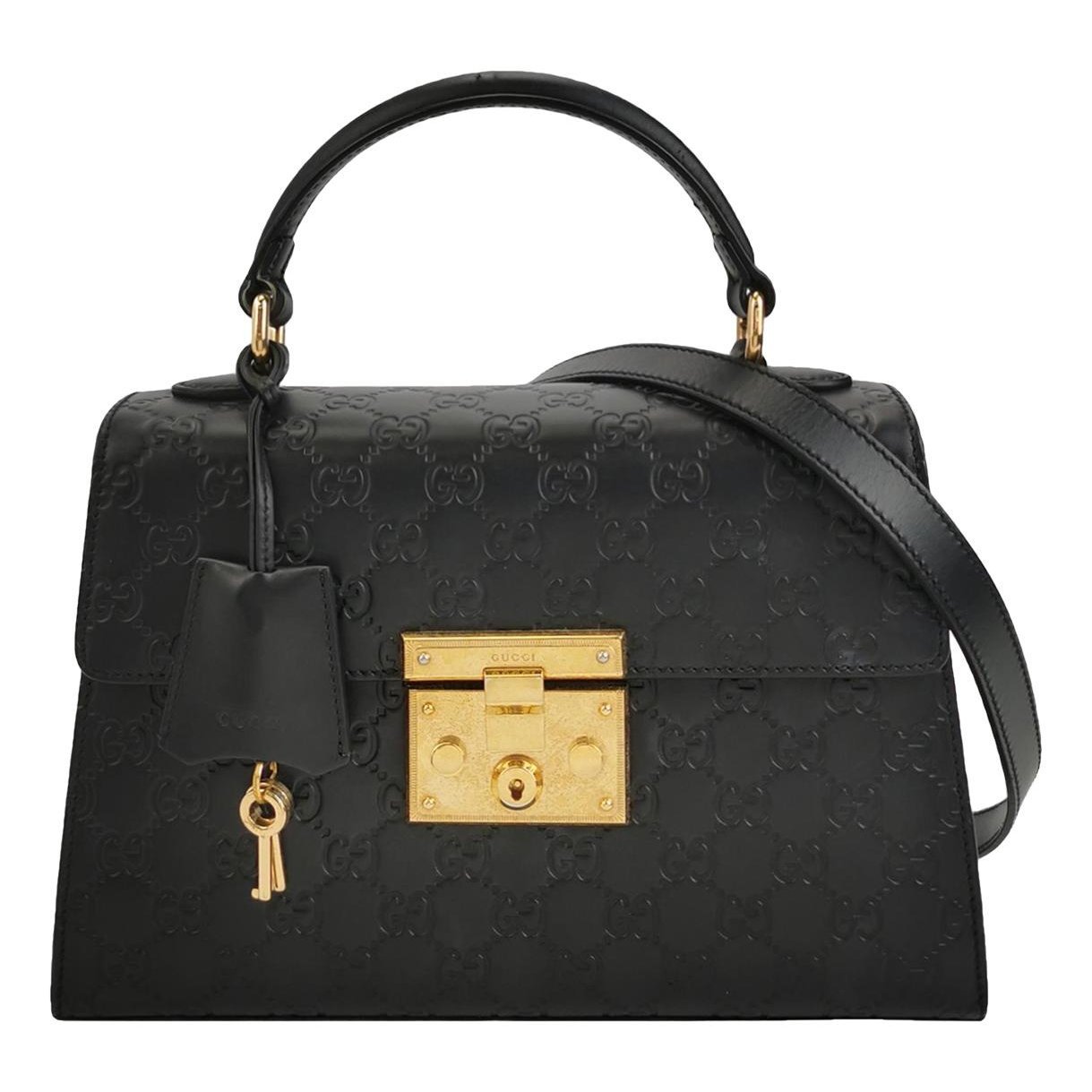 Padlock leather handbag