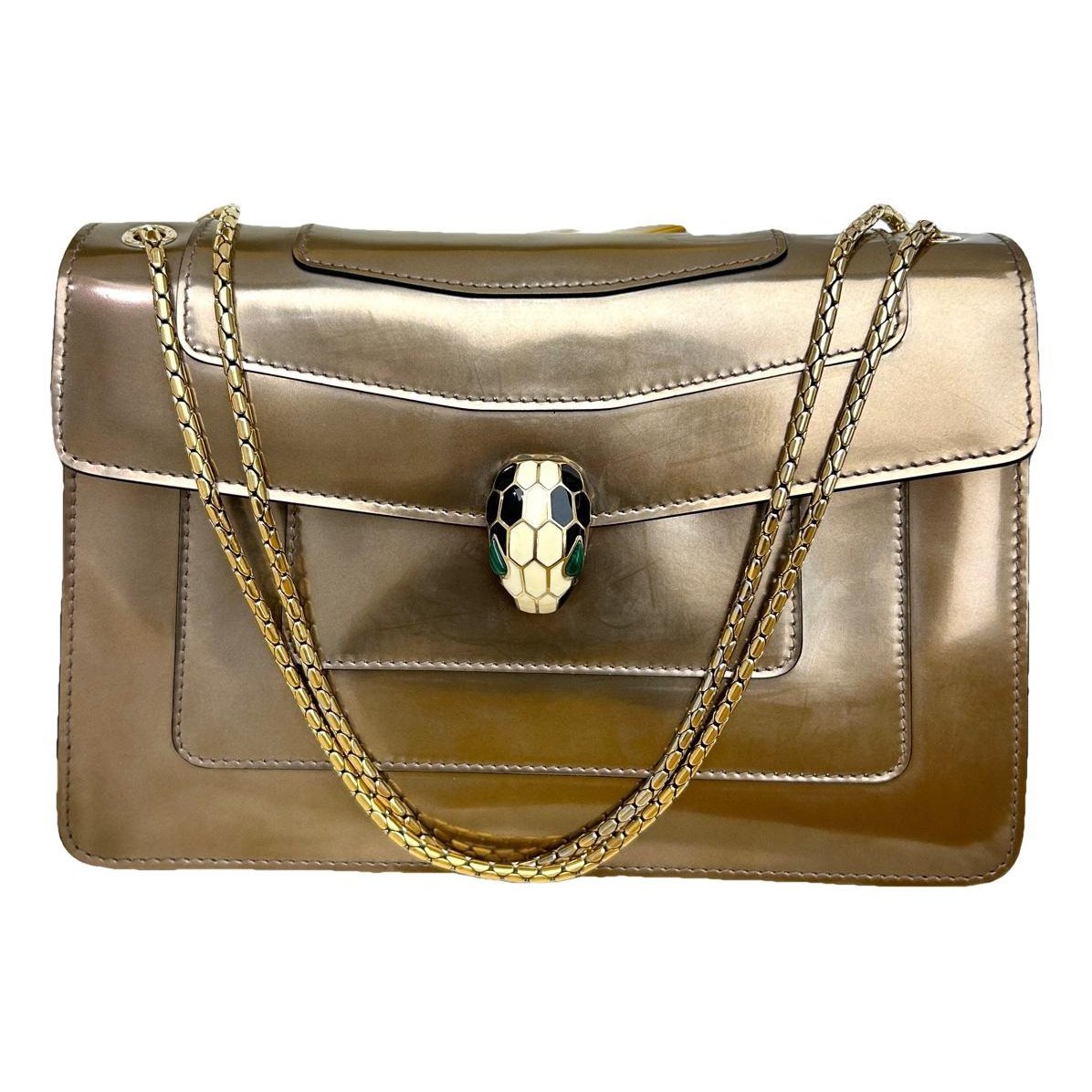 Serpenti patent leather handbag