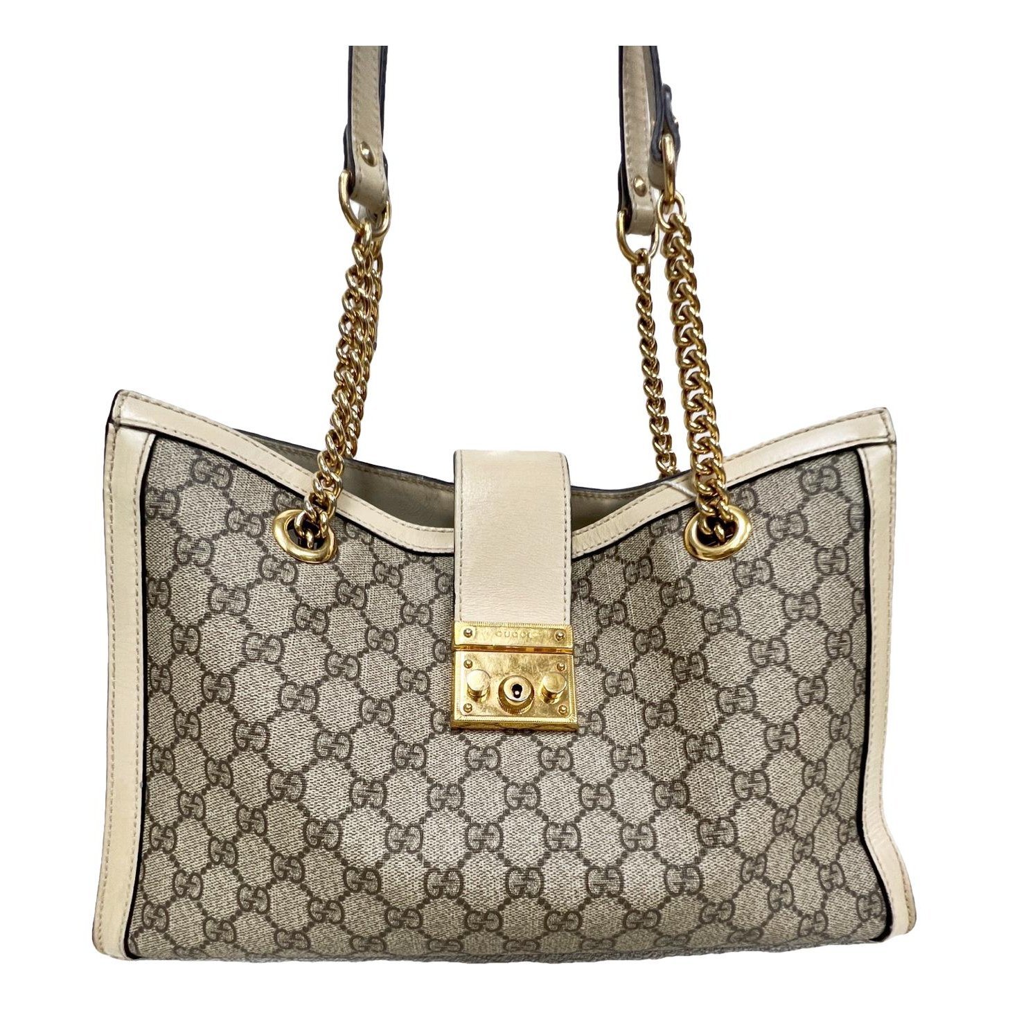 Padlock leather handbag
