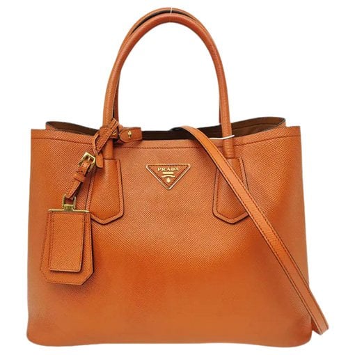 Double leather handbag