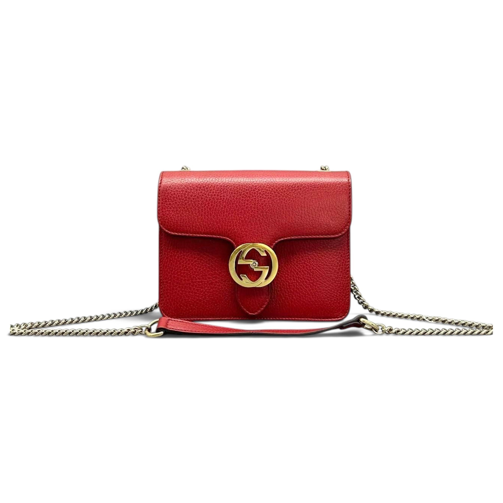 Interlocking leather handbag