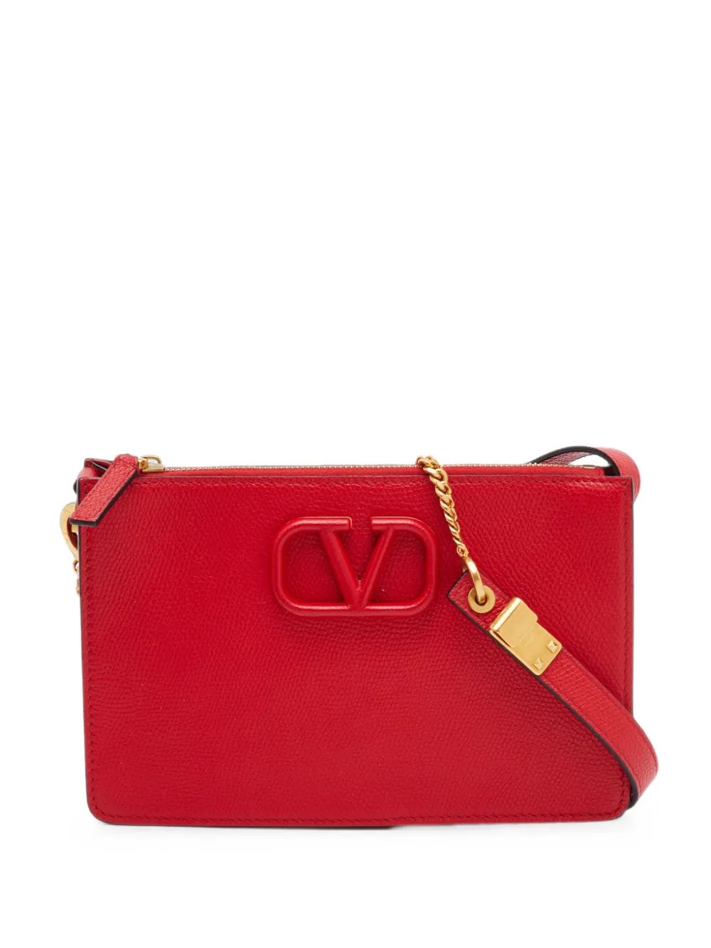 VLogo leather shoulder bag