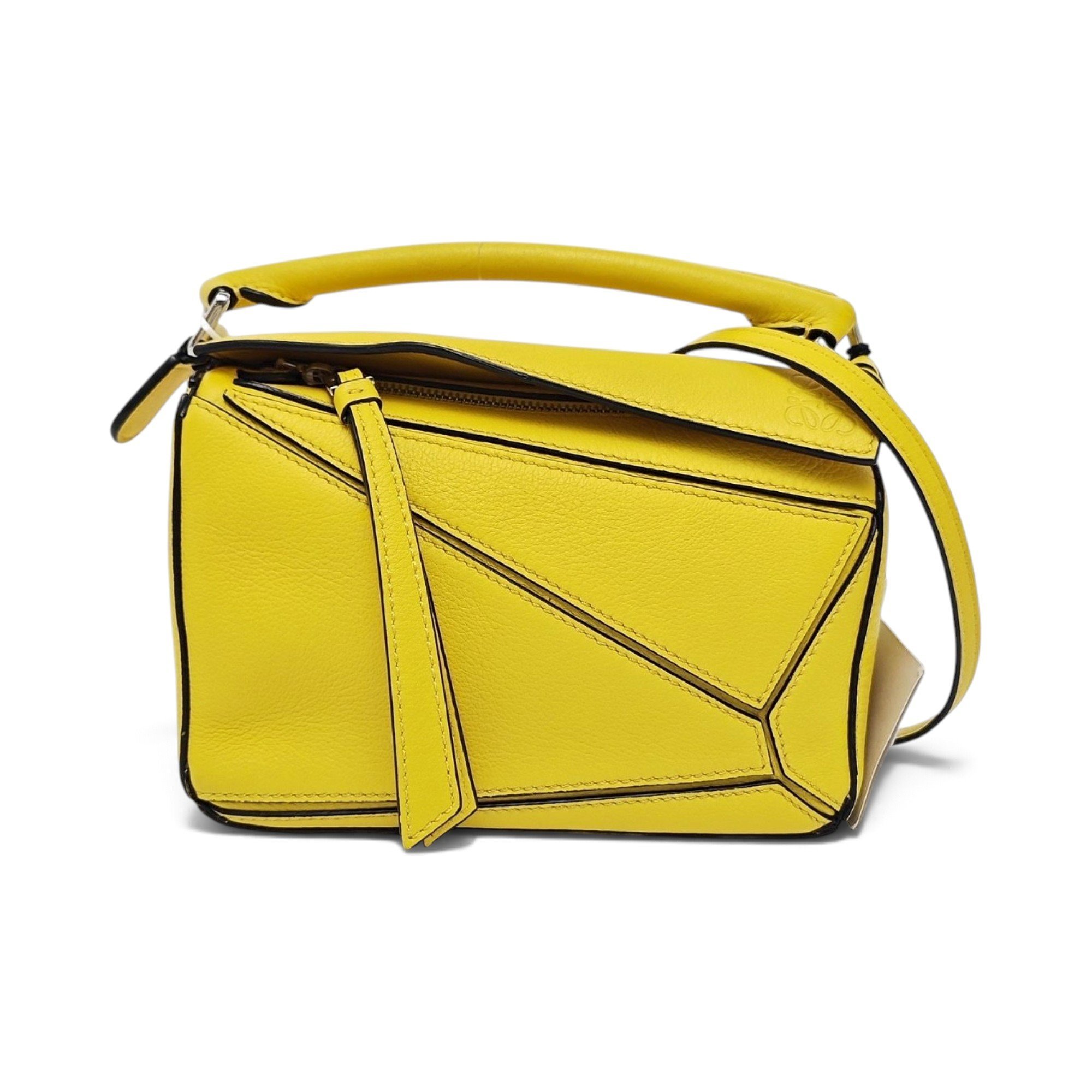 Puzzle leather handbag