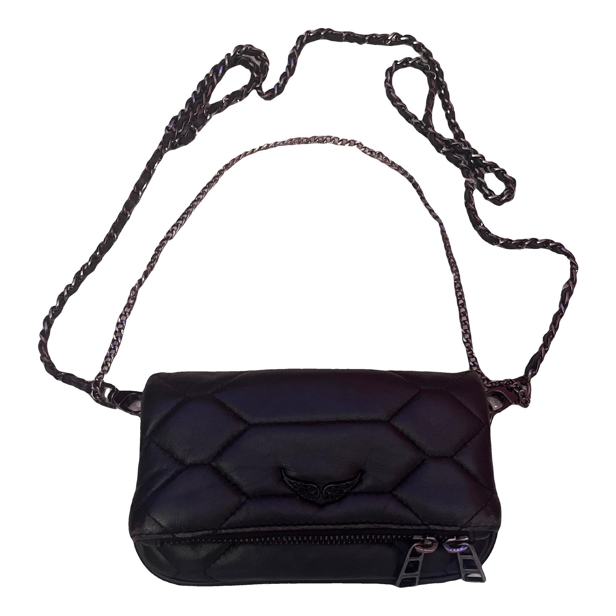 Rock leather clutch bag