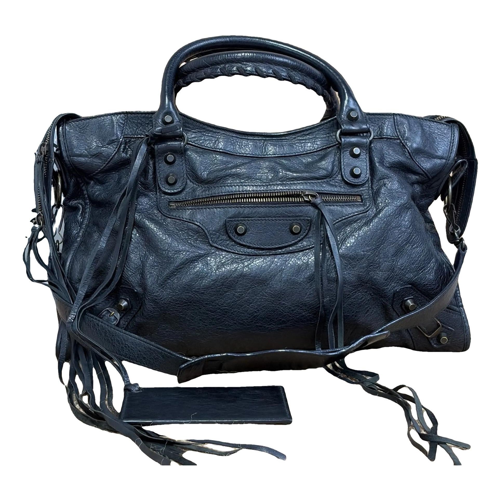 City leather handbag