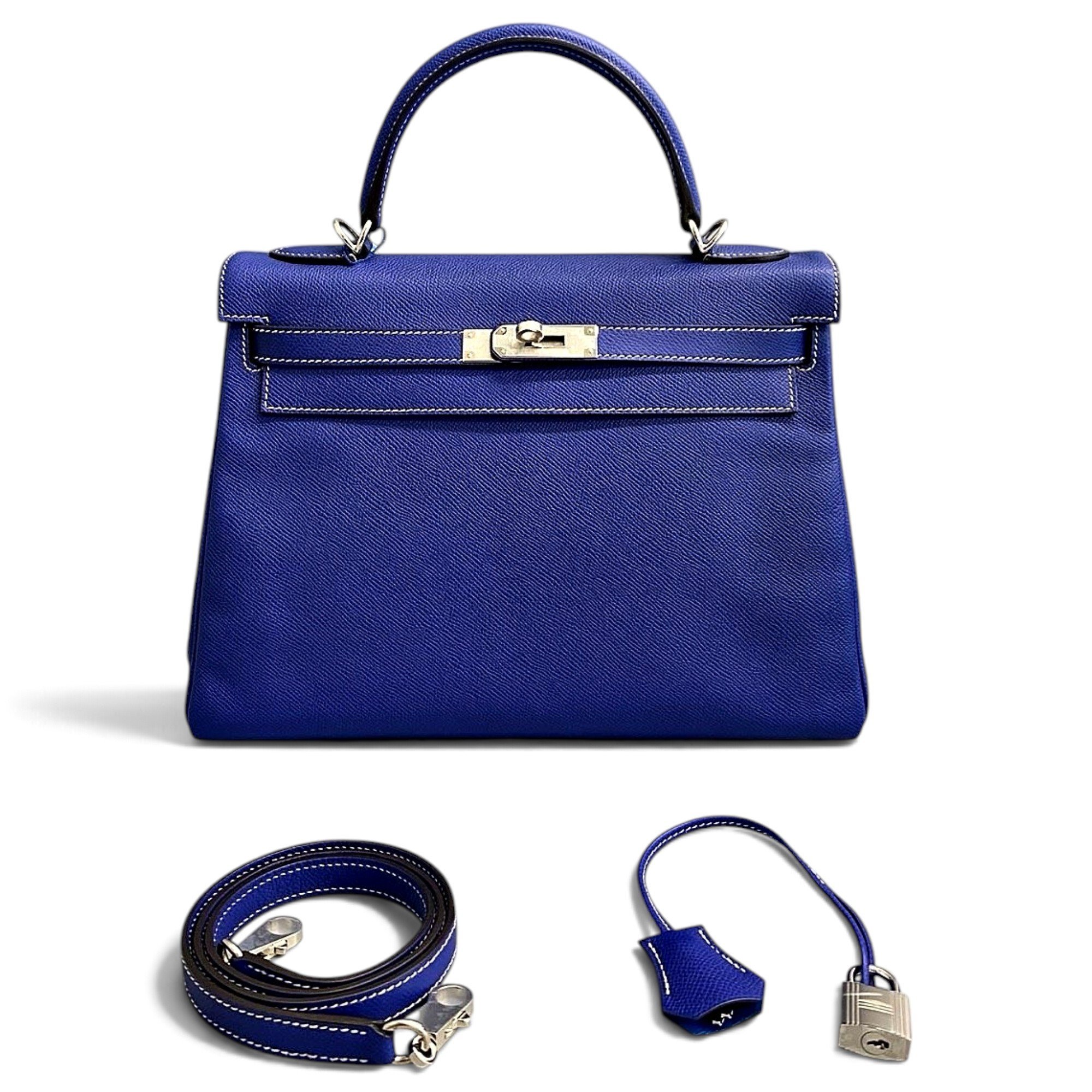 Hermes Kelly 32 Handbag Bleu électrique Epsom Leather