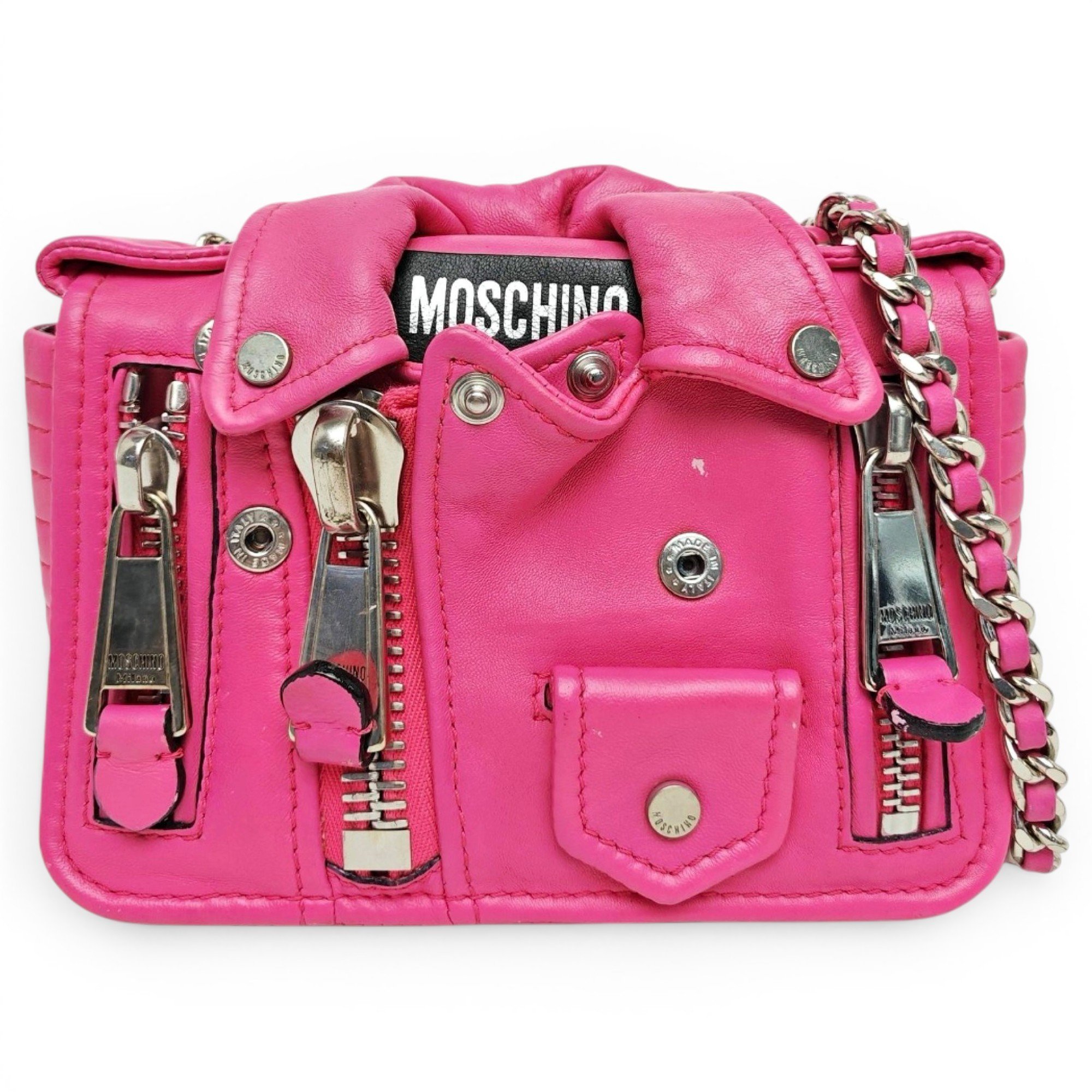 Biker leather crossbody bag