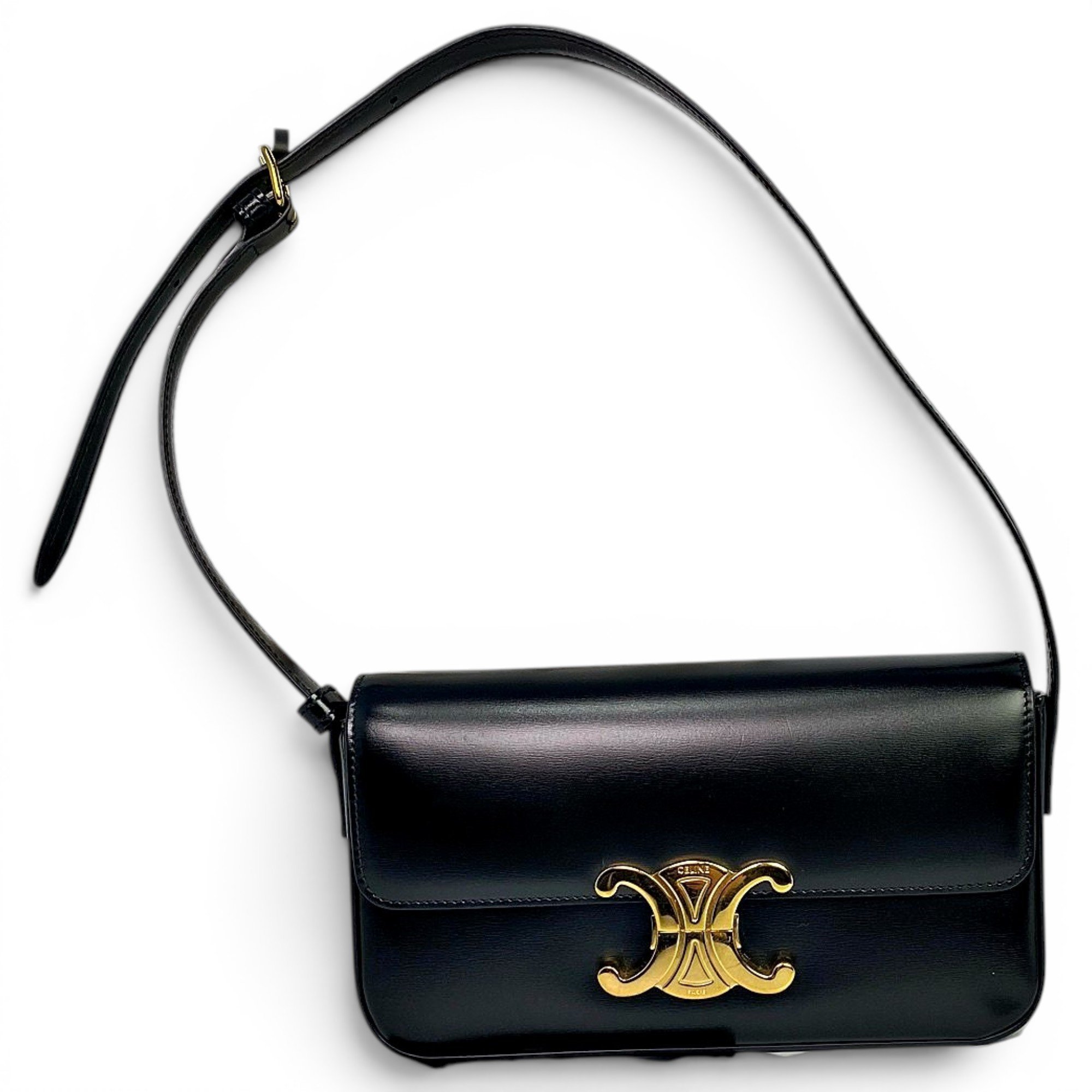 Triomphe chain leather handbag