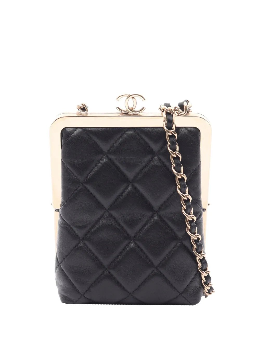 2021 CC Quilted Acrylic and Lambskin Evening Clutch With Chain crossbody bag