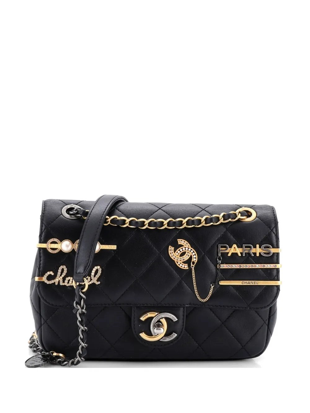 Coco Clips Flap Bag Embellished Quilted Lambskin Small shoulder bag