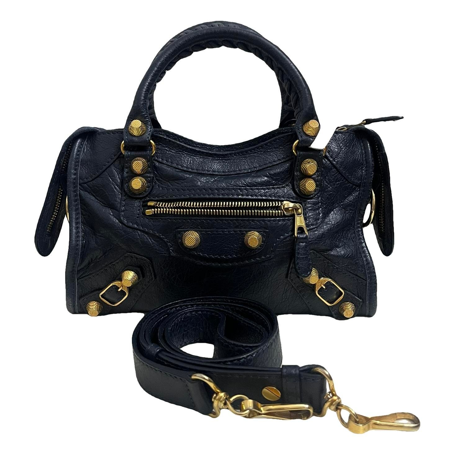 City leather handbag