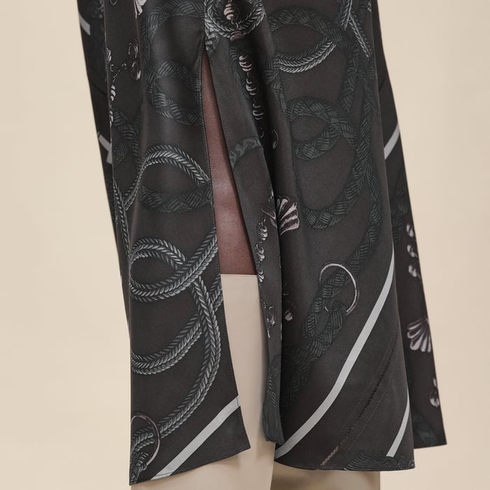 Gris Charbon "Palefroi Remix" Flowy Slanted Skirt