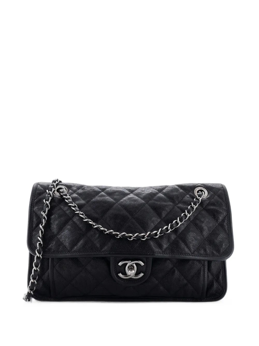 French Riviera Flap Bag Quilted Caviar Large shoulder bag