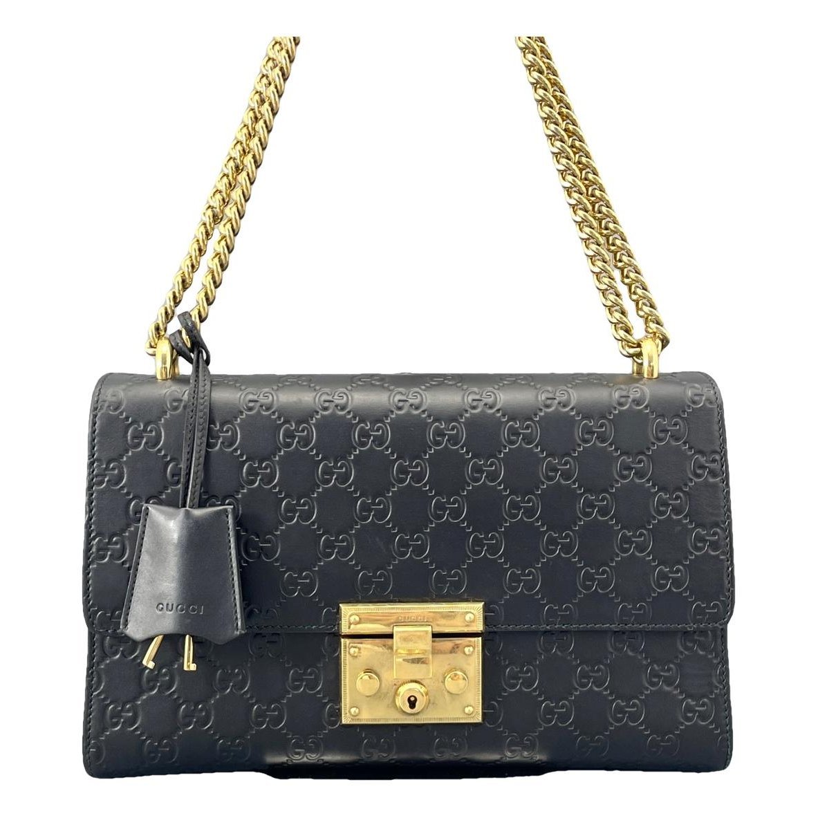 Padlock leather handbag