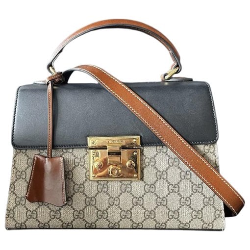 Padlock leather handbag
