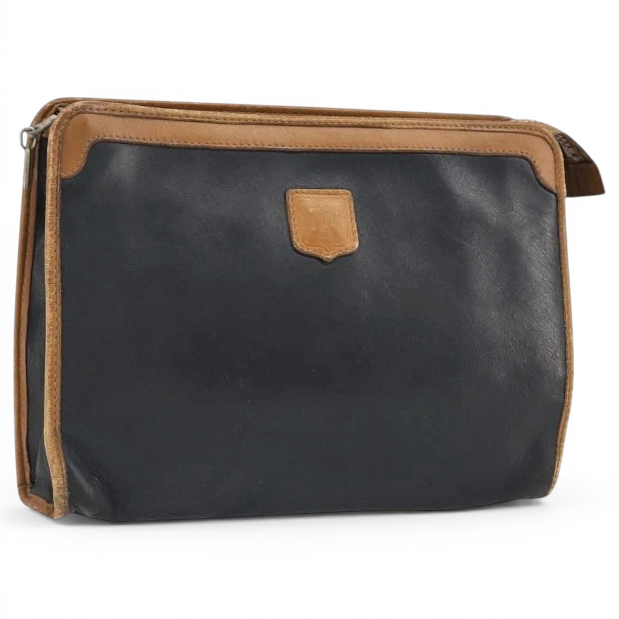 Leather clutch bag