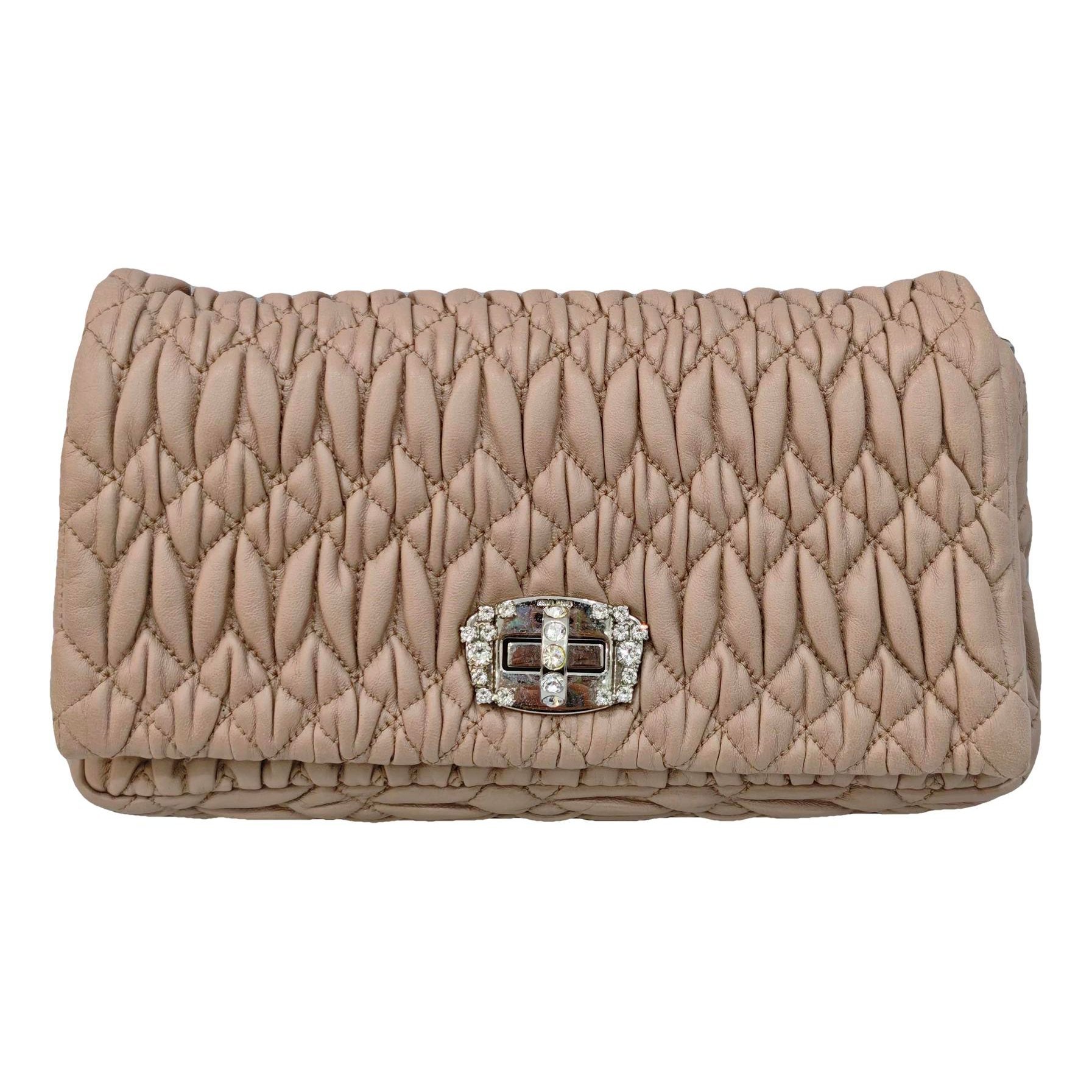 Miu Crystal leather handbag