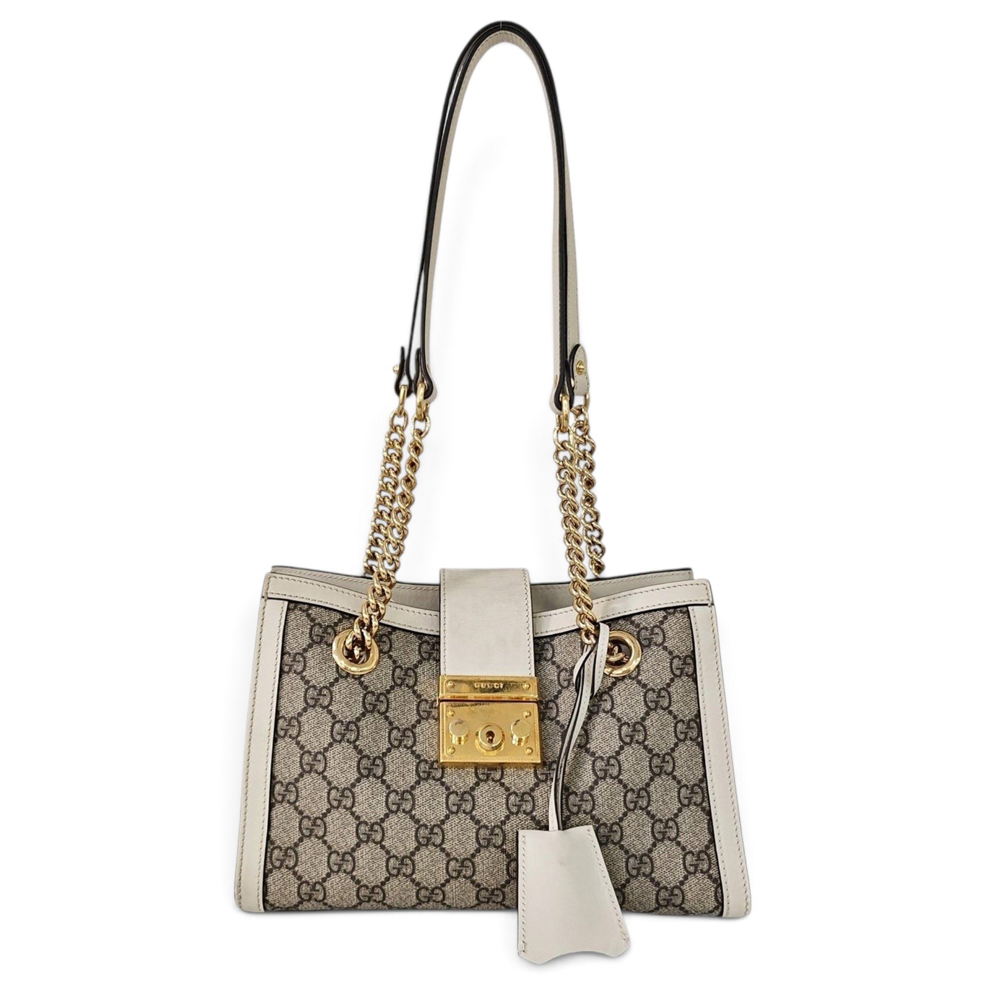 Padlock leather handbag