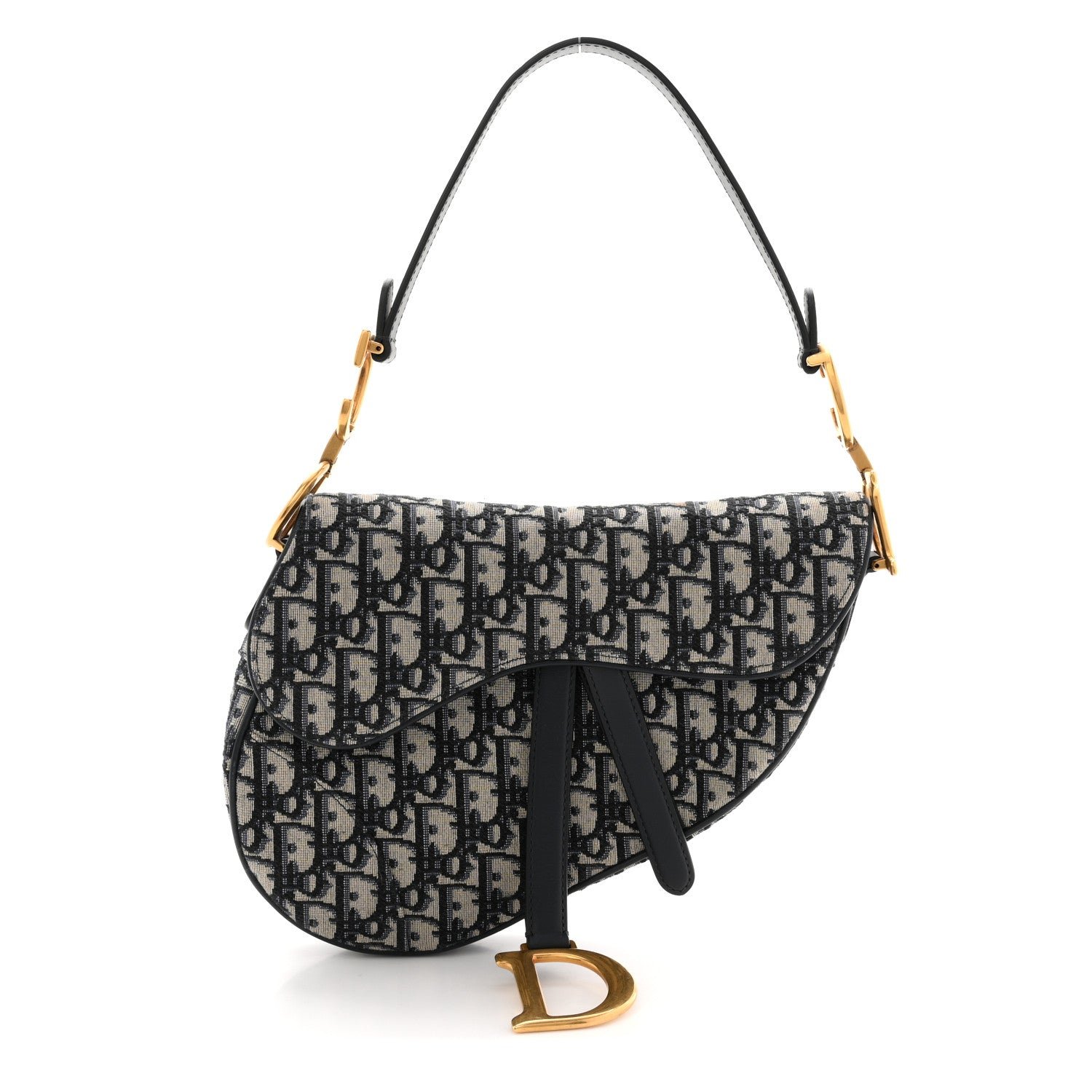 Christian Dior Oblique Saddle Bag Blue