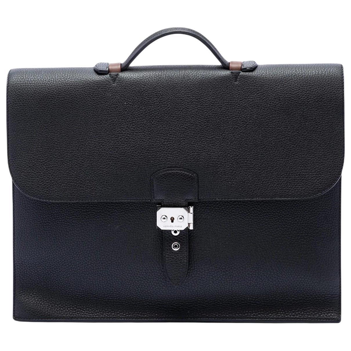 H leather handbag