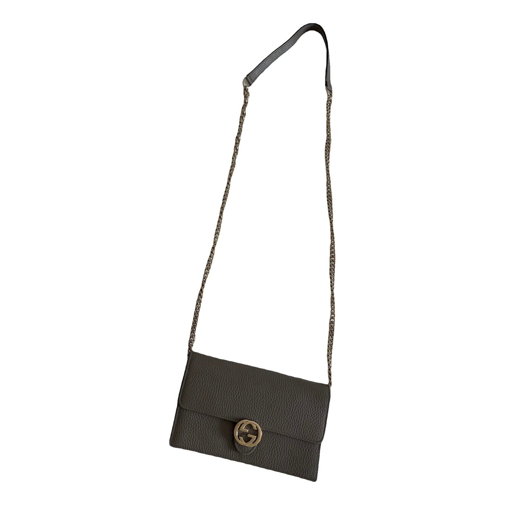 Interlocking leather handbag