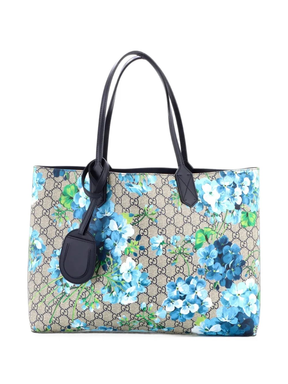 Reversible Blooms GG Print Leather Medium tote bag